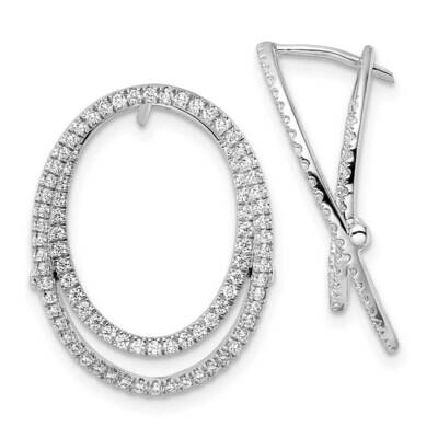 Diamond Oval Fashion Hinged Earrings 14k White Gold EM9188-085-WAA, MPN: EM9188-085-WAA, 8839578734…