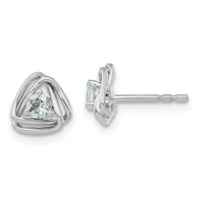 Aquamarine Post Earrings 14k White Gold EM7395-AQ-W, MPN: EM7395-AQ-W, 191101401756