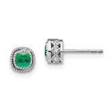 Emerald Diamond Earrings 10k White Gold EM7092-EM-010-1WA, MPN: EM7092-EM-010-1WA, 191101834363