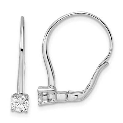 True Origin 3/4 Carat Diamond Vs/Si D E F Leverback Solitare Earrings 14k White Gold EM8619-075-WAA…