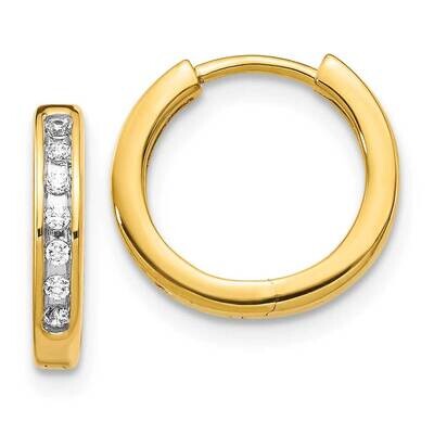 Diamond Hinged Hoop Earrings 10k Gold EM5360-010-1YA, MPN: EM5360-010-1YA,