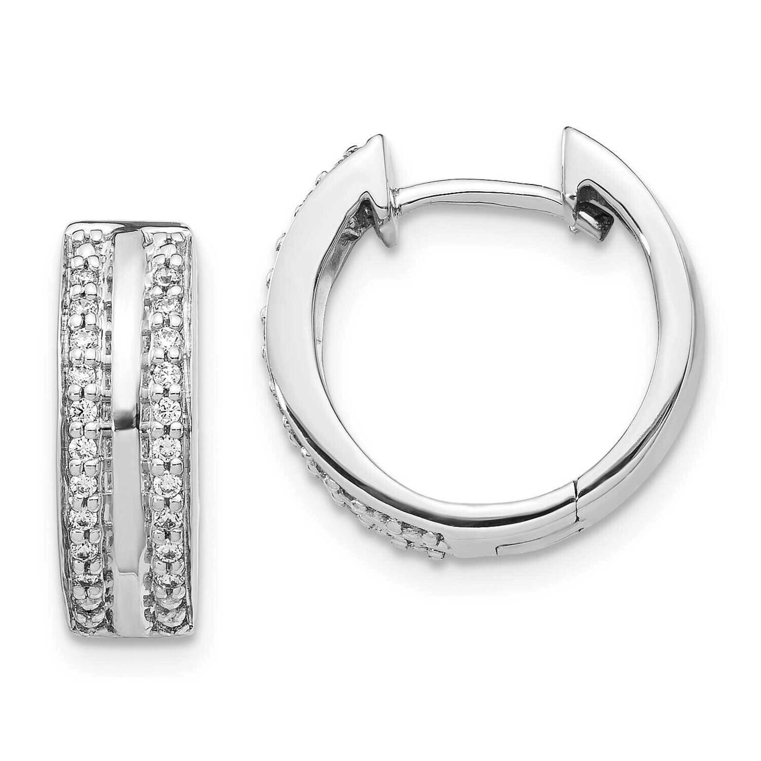 2-Row Diamond Hinged Hoop Earrings 10k White Gold EM5357-020-1WA