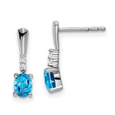 Oval Blue Topaz Diamond Dangle Earrings 14k White Gold EM7407-BT-004-WA, MPN: EM7407-BT-004-WA, 191…