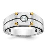 Ibgoodman Men&#39;s Polished Satin Diamond Ring Mounting 14k Two-Tone Gold B63783-4WY by IBGoodman, MPN…