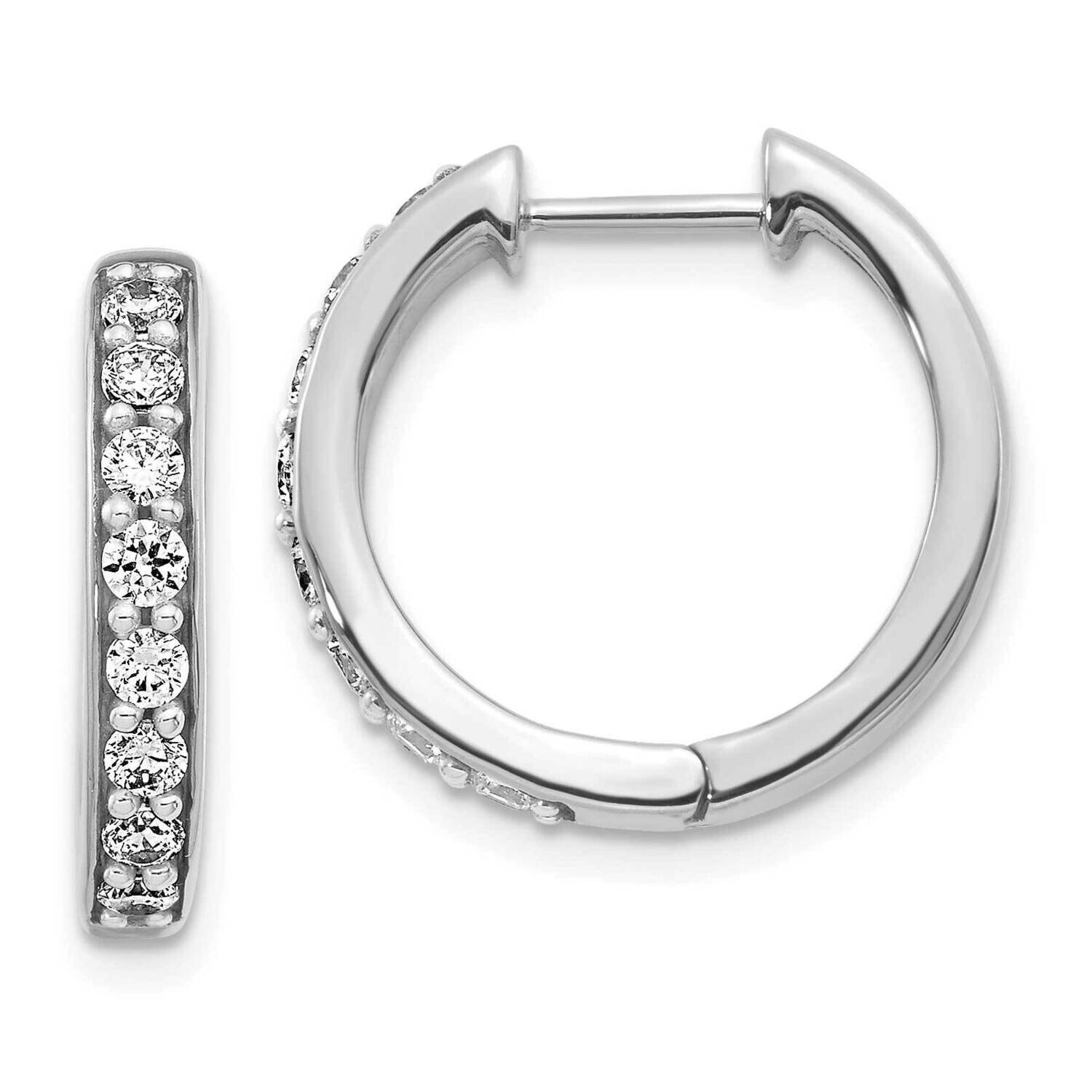 Diamond Hinged Hoop Earrings 10k White Gold EM4264-055-1WA