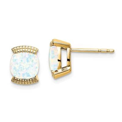 Created Opal Post Earrings 14k Gold EM7080-OP-Y, MPN: EM7080-OP-Y, 191101839573