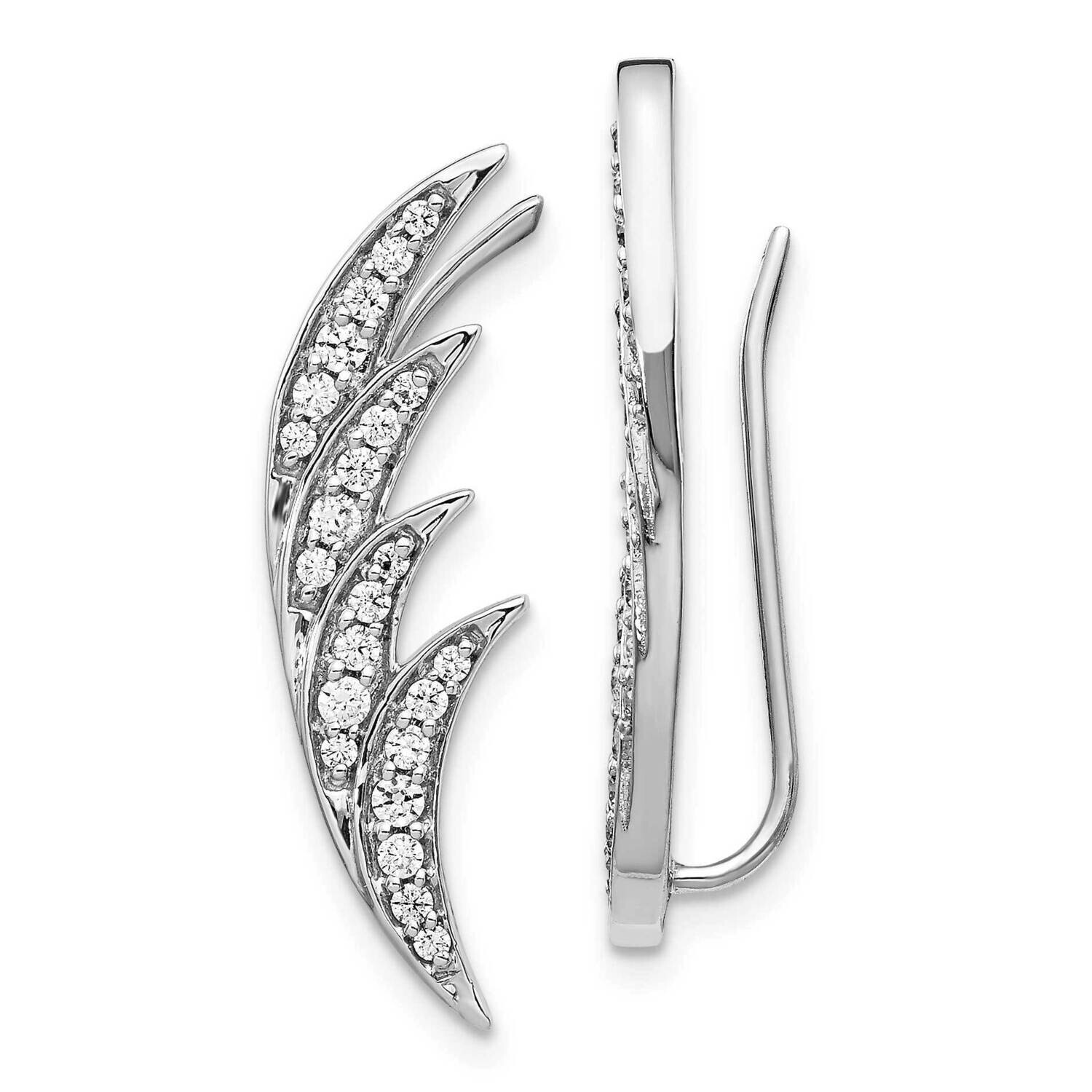 Diamond Earrings Climber Earrings 10k White Gold EM4161-050-1WA, MPN: EM4161-050-1WA,