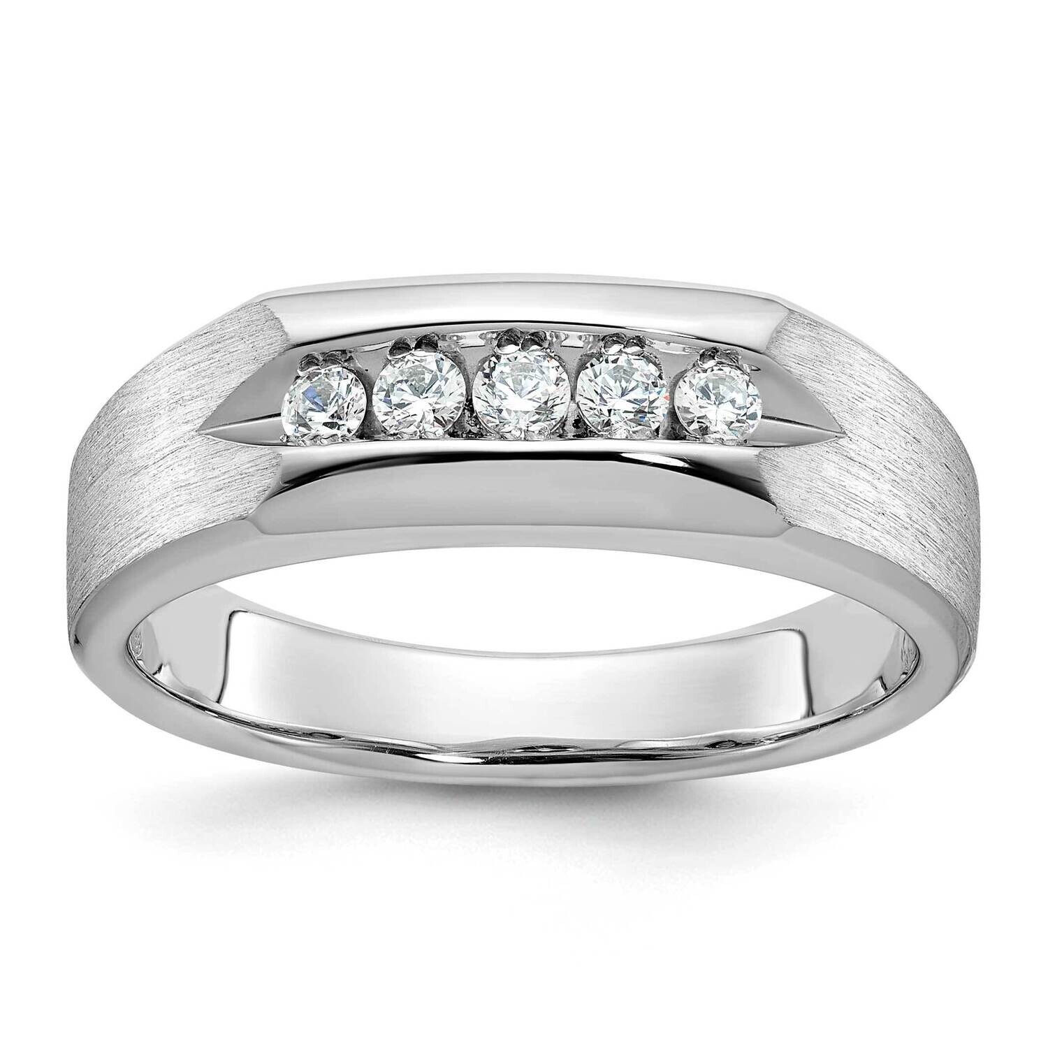 Ibgoodman Men&#39;s Polished &amp; Satin 5-Stone Ring Mounting 14k White Gold B63269-4W by IBGoodman, MPN: …