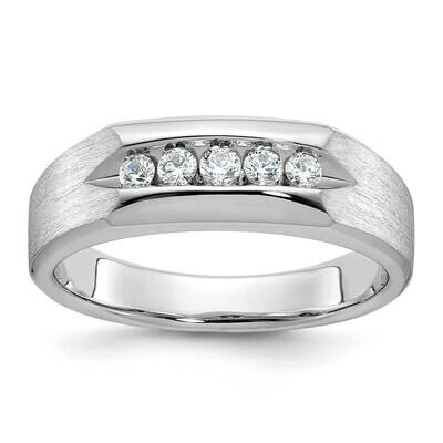 Ibgoodman Men&#39;s Polished &amp; Satin 5-Stone Ring Mounting 14k White Gold B63269-4W by IBGoodman, MPN: …