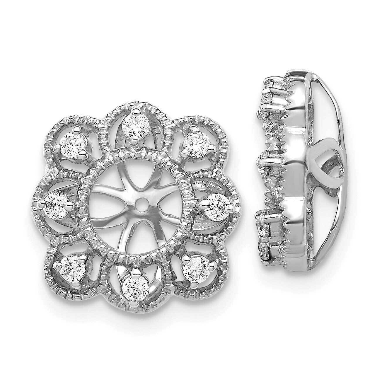 Fancy Diamond Earring Jackets 10k White Gold EJM5329-025-1WA, MPN: EJM5329-025-1WA,