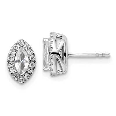 Diamond White Sapphire Post Earrings 14k White Gold EM9354-WS-020-WAA, MPN: EM9354-WS-020-WAA, 8839…
