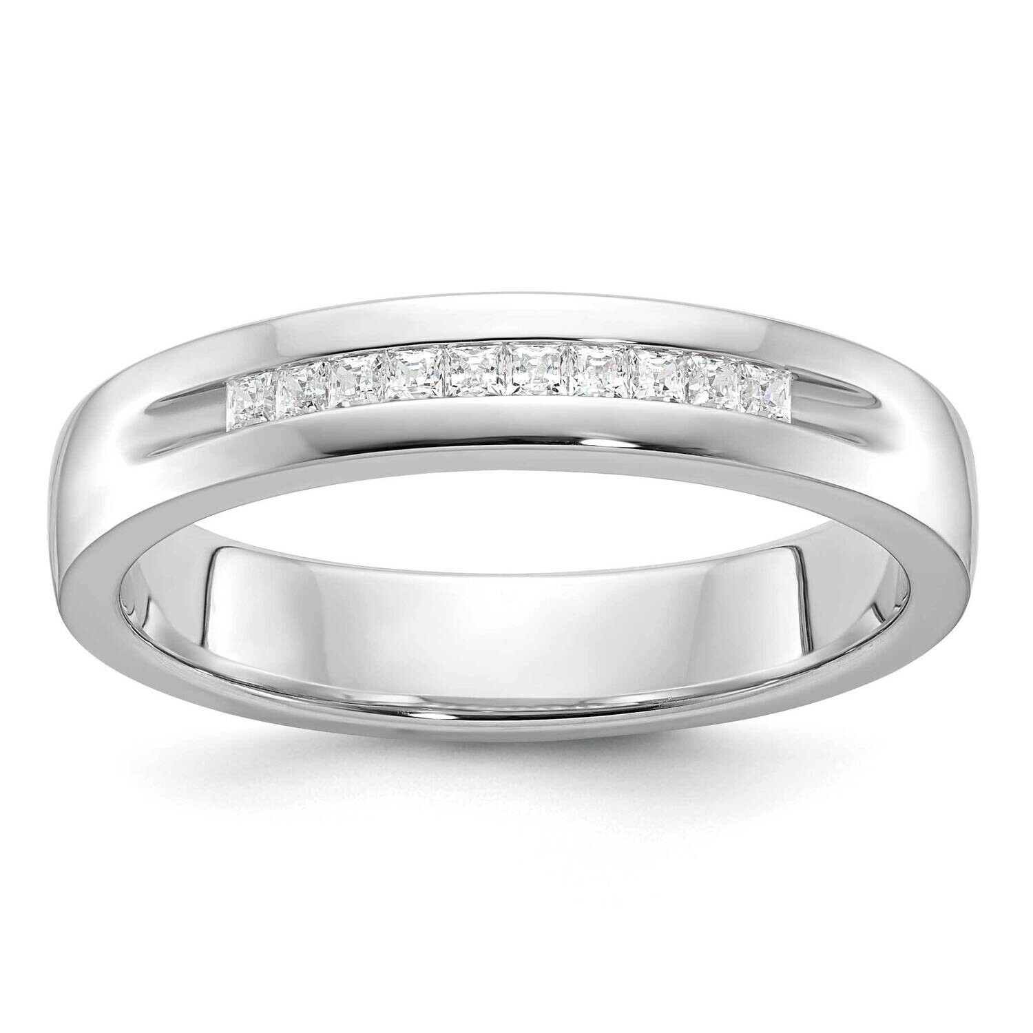 Ibgoodman Men&#39;s Polished Grooved Square 10-Stone Ring Mounting 14k White Gold B90526-4W by IBGoodma…