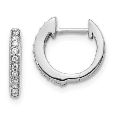 Diamond Hinged Hoop Earrings 10k White Gold EM5374-013-1WA, MPN: EM5374-013-1WA,