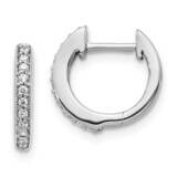 Diamond Hinged Hoop Earrings 10k White Gold EM5374-013-1WA, MPN: EM5374-013-1WA,