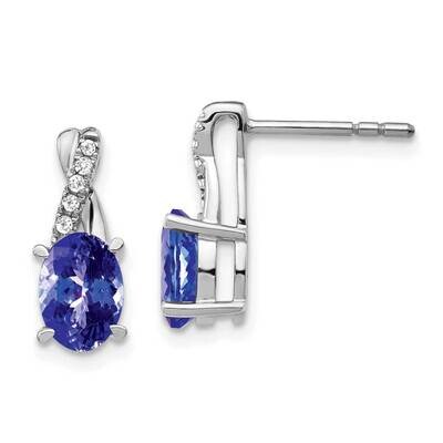 Tanzanite Diamond Earrings 14k White Gold EM4235-TZ-006-WA, MPN: EM4235-TZ-006-WA, 191101839139