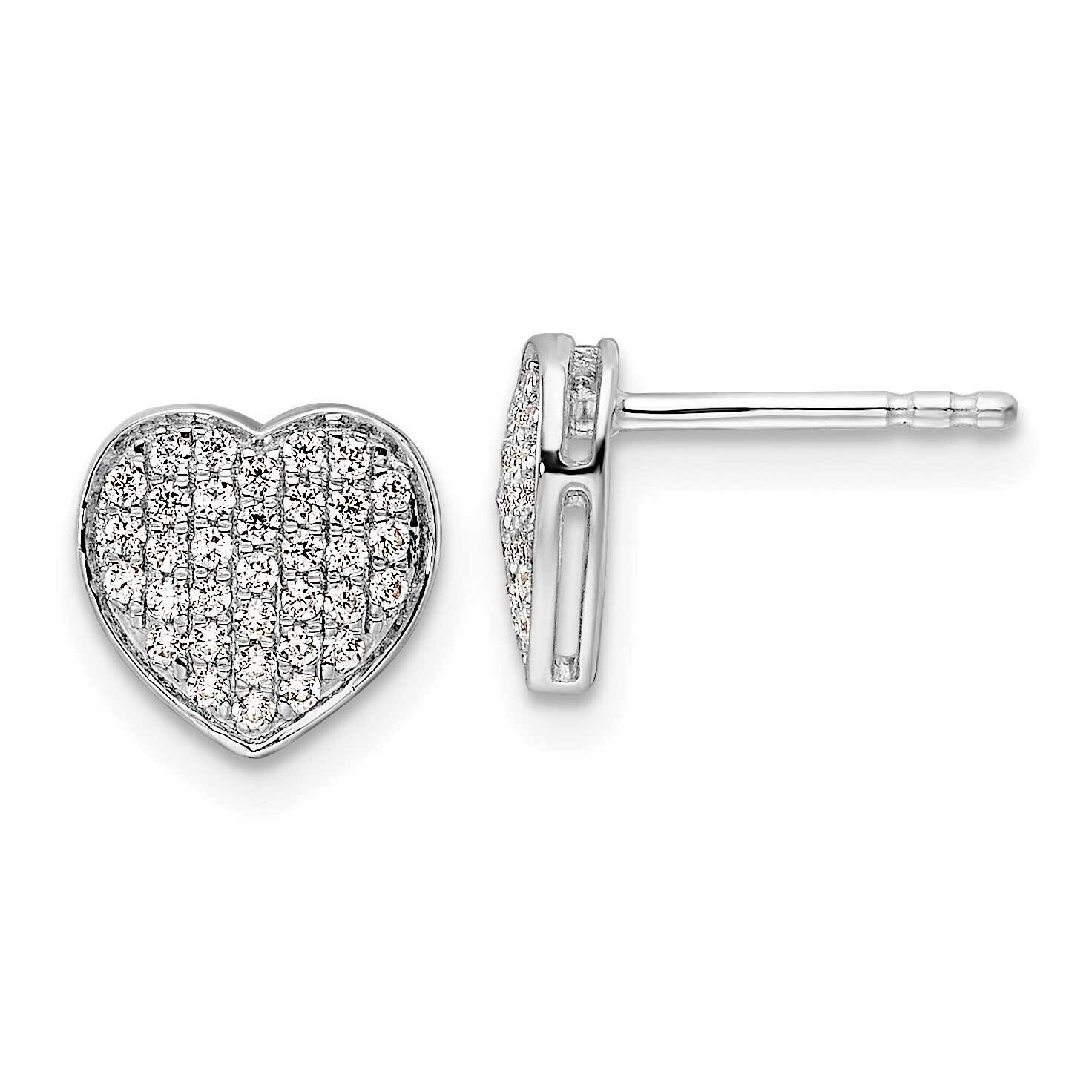Diamond Heart Post Earrings 14k White Gold EM5525-033-WA, MPN: EM5525-033-WA, 196904099476