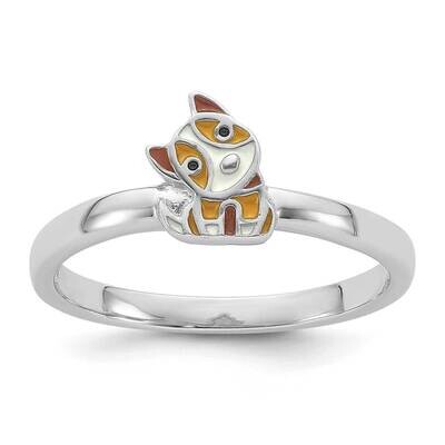 Multi-Color Enameled Dog Children&#39;s Ring Sterling Silver Rhodium-Plated QR7434, MPN: QR7434,
