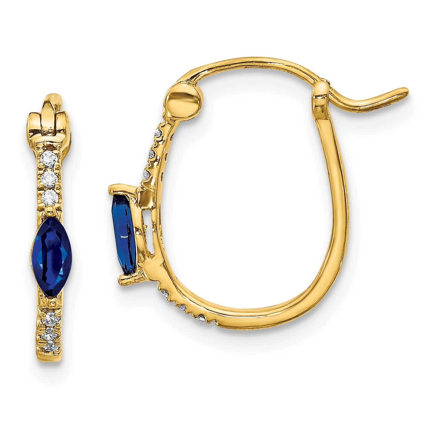 1/20Ct Diamond Sapphire Hinged Hoop Earrings 10k Gold EM5603-SA-006-1YA, MPN: EM5603-SA-006-1YA, 19…