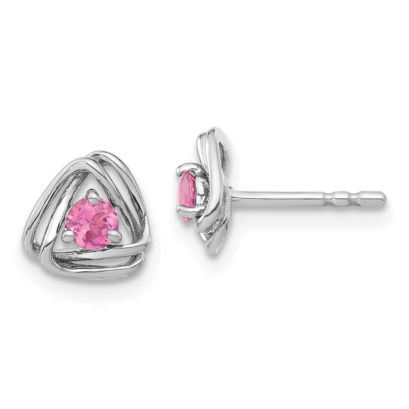 Pink Tourmaline Post Earrings 14k White Gold EM7395-PT-W, MPN: EM7395-PT-W, 191101401596
