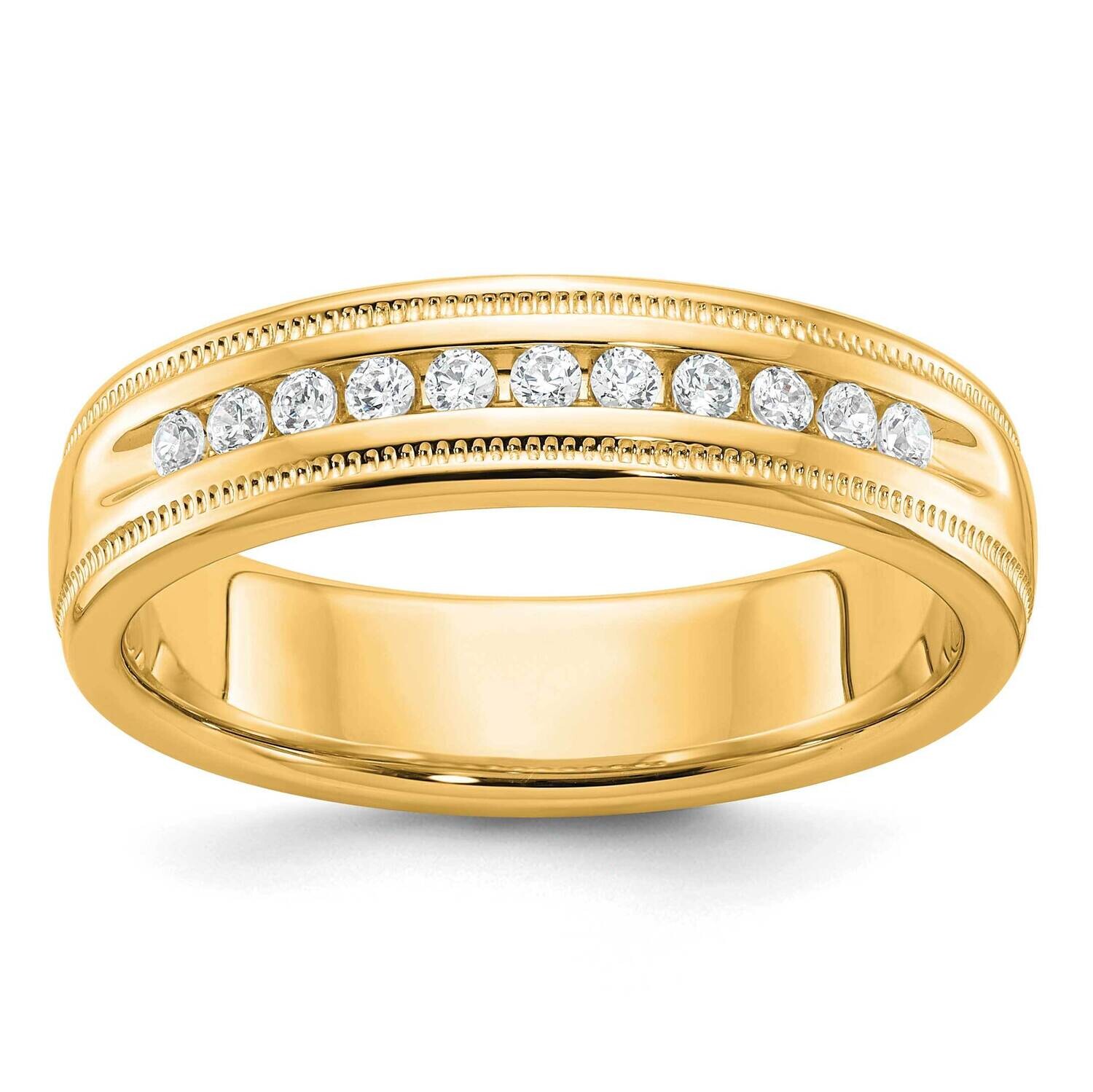 Ibgoodman Men&#39;s Polished Milgrain 11-Stone 1/4 Carat A Quality Diamond Ring 10k Gold B90523-0YA by …
