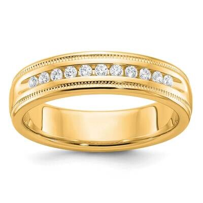 Ibgoodman Men&#39;s Polished Milgrain 11-Stone 1/4 Carat A Quality Diamond Ring 10k Gold B90523-0YA by …