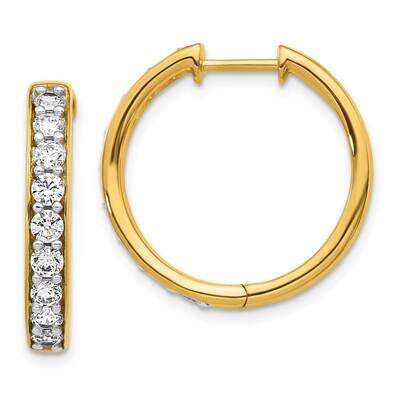 Diamond Hinged Hoop Earrings 10k Gold EM4265-125-1YA, MPN: EM4265-125-1YA,