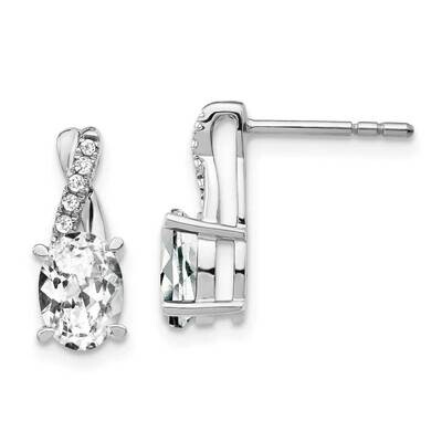 White Topaz Diamond Earrings 14k White Gold EM4235-WT-006-WA, MPN: EM4235-WT-006-WA,