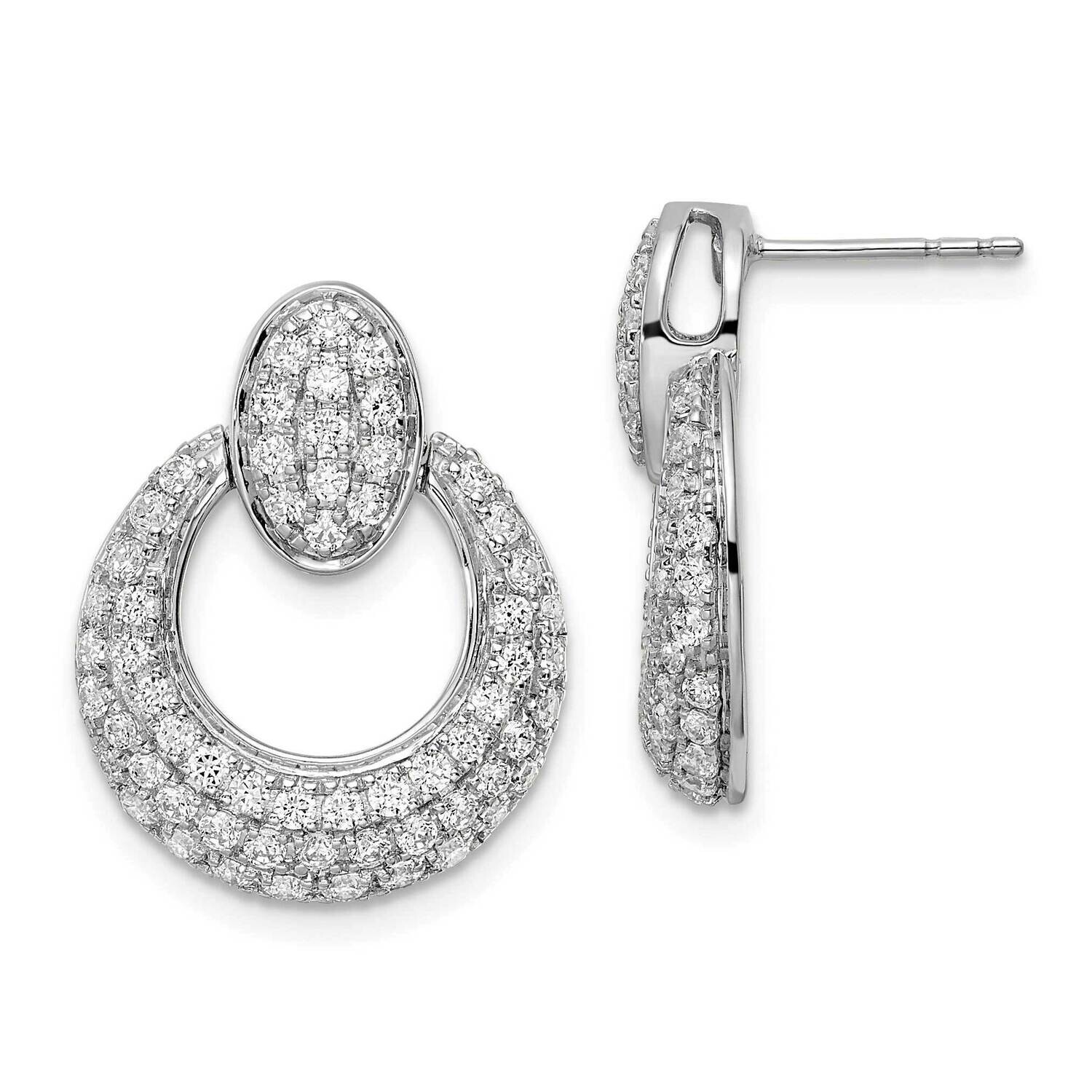 True Origin 1 1/2 Carat Diamond Vs/Si D E F Fancy Circle Post Earrings 14k White Gold EM8606-150-WAA