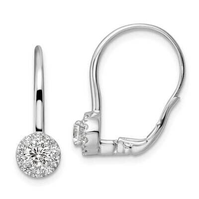 True Origin 3/4 Carat Diamond Vs/Si D E F Halo Leverback Earrings 14k White Gold EM8186-075-WAA, MP…