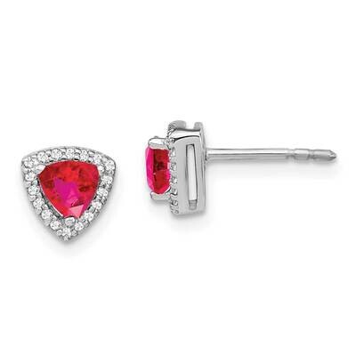 Trillion Ruby Diamond Halo Earrings 14k White Gold EM4240-RU-014-WA, MPN: EM4240-RU-014-WA, 1911018…