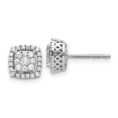 Diamond Post Earrings 10k White Gold EM5475-050-1WA, MPN: EM5475-050-1WA,