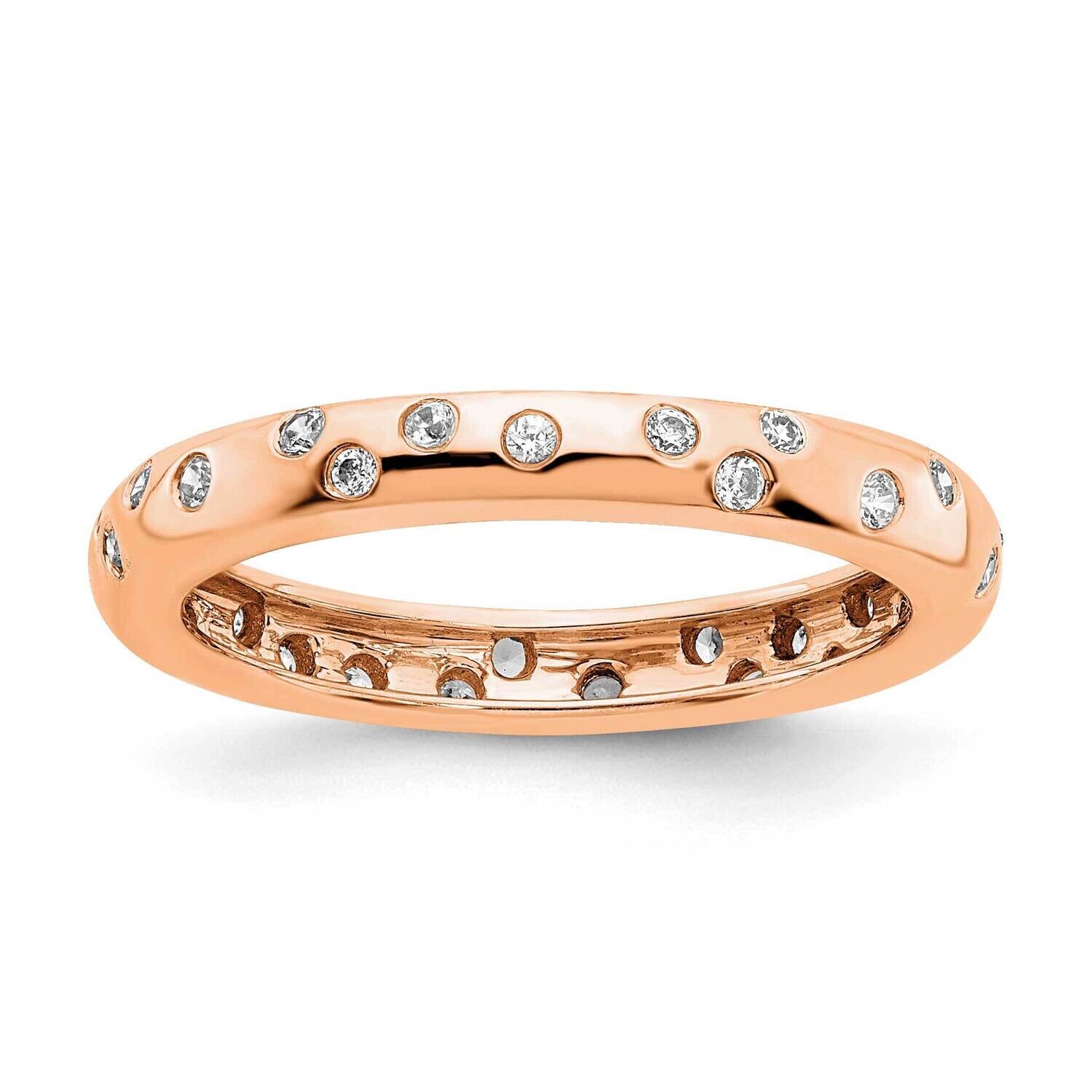 True Origin 1/3 Carat Diamond Vs/Si D E F Size 8 Eternity Ring 14k Rose Gold ET0056-033-7R4, MPN: E…