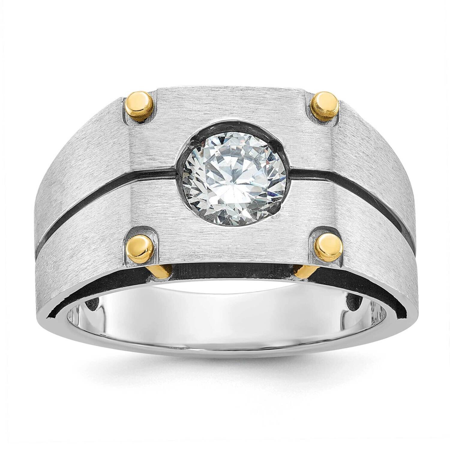 Ibgoodman Men&#39;s Polished Satin Diamond Ring Mounting 14k Two-Tone Gold B64145-4WY by IBGoodman, MPN…
