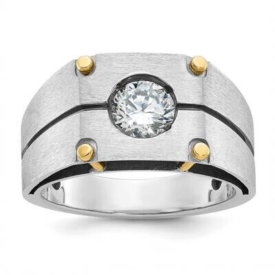 Ibgoodman Men&#39;s Polished Satin Diamond Ring Mounting 14k Two-Tone Gold B64145-4WY by IBGoodman, MPN…