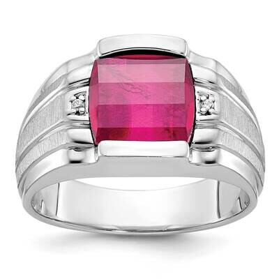 Ibgoodman Men&#39;s Satin Gemstone Diamond Ring Mounting 14k White Gold B84685-4W by IBGoodman, MPN: B8…