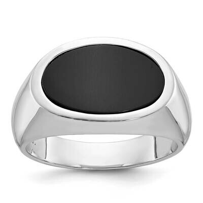 Ibgoodman Men&#39;s East-West Oval Onyx Complete Ring 14k White Gold B84109-4WOX by IBGoodman, MPN: B84…