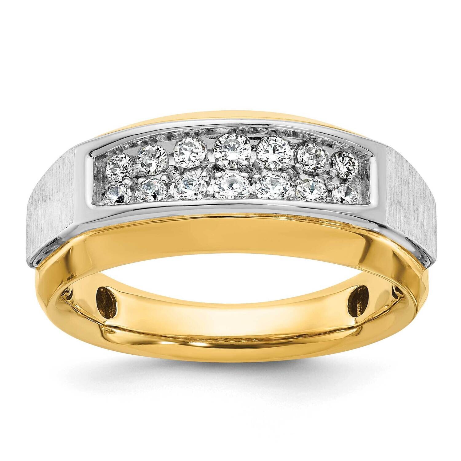 Ibgoodman Men&#39;s Polished Satin 2-Row Ring Mounting 14k Two-Tone Gold B63694-4YW by IBGoodman, MPN: …