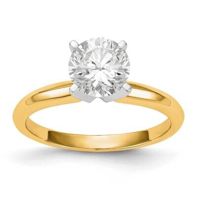 1.5 Carat Lightweight Knife Edge/Half-Round 4-Prong Round Solitaire Ring Mounting 14k Two-Tone Gold…