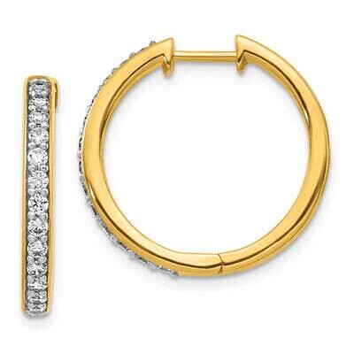 Diamond Hinged Hoop Earrings 10k Gold EM4265-060-1YA, MPN: EM4265-060-1YA,