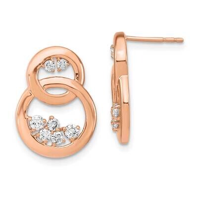 Polished Diamond Double Circle Post Earrings 14k Rose Gold EM6869-050-RA, MPN: EM6869-050-RA, 88395…