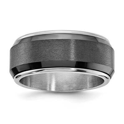&amp; Black Matte Ceramic Spins 10mm Men&#39;s Ring Stainless Steel 10420, MPN: 10420, 191101659157