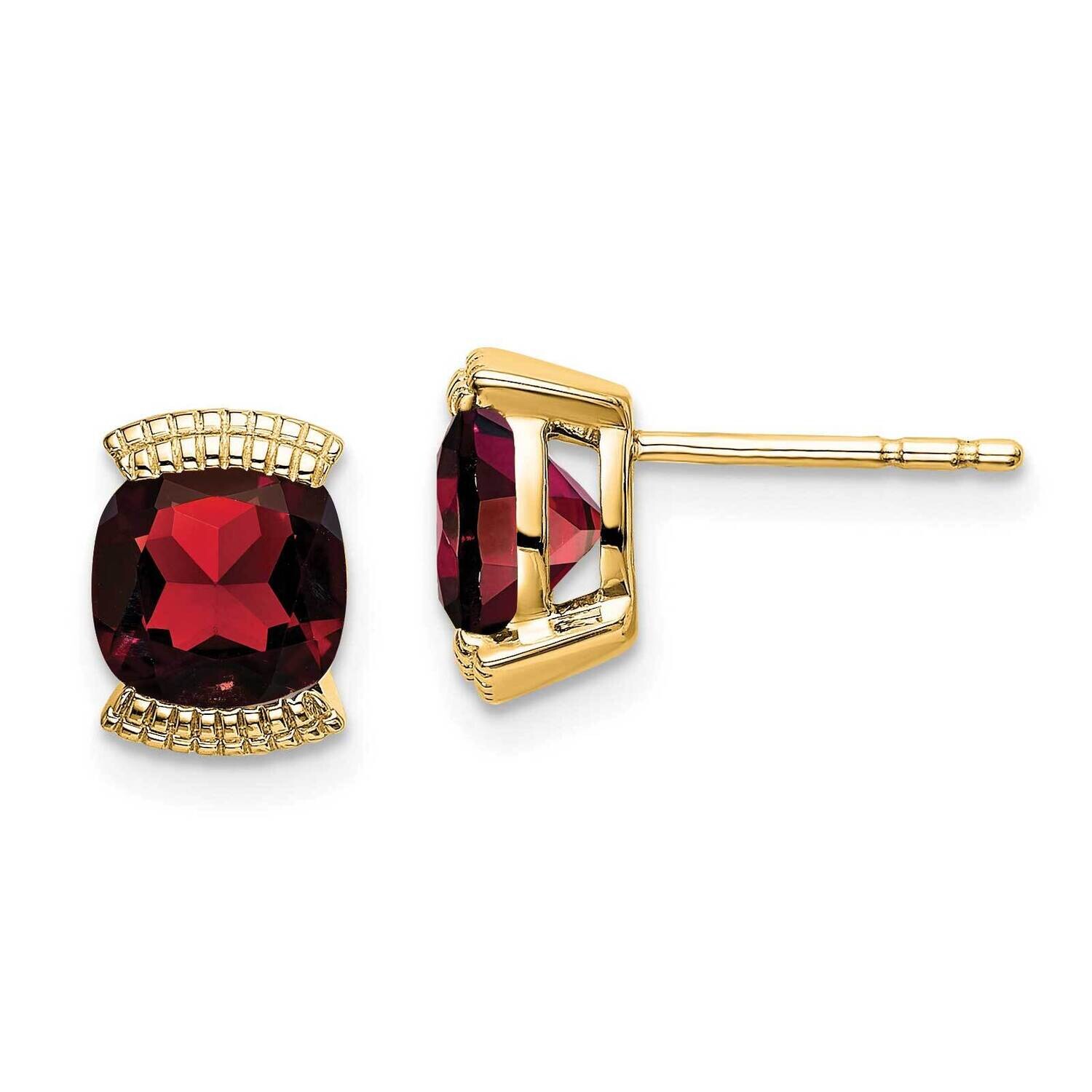 Garnet Post Earrings 14k Gold EM7080-GA-Y, MPN: EM7080-GA-Y, 191101839559