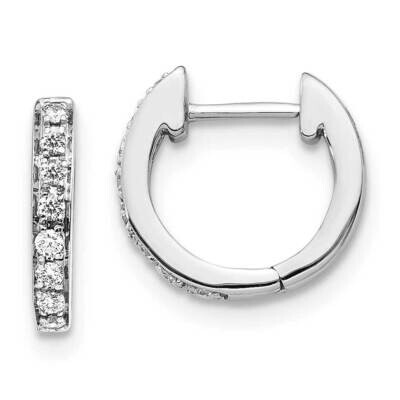 Diamond Hinged Hoop Earrings 10k White Gold EM5348-016-1WA, MPN: EM5348-016-1WA,