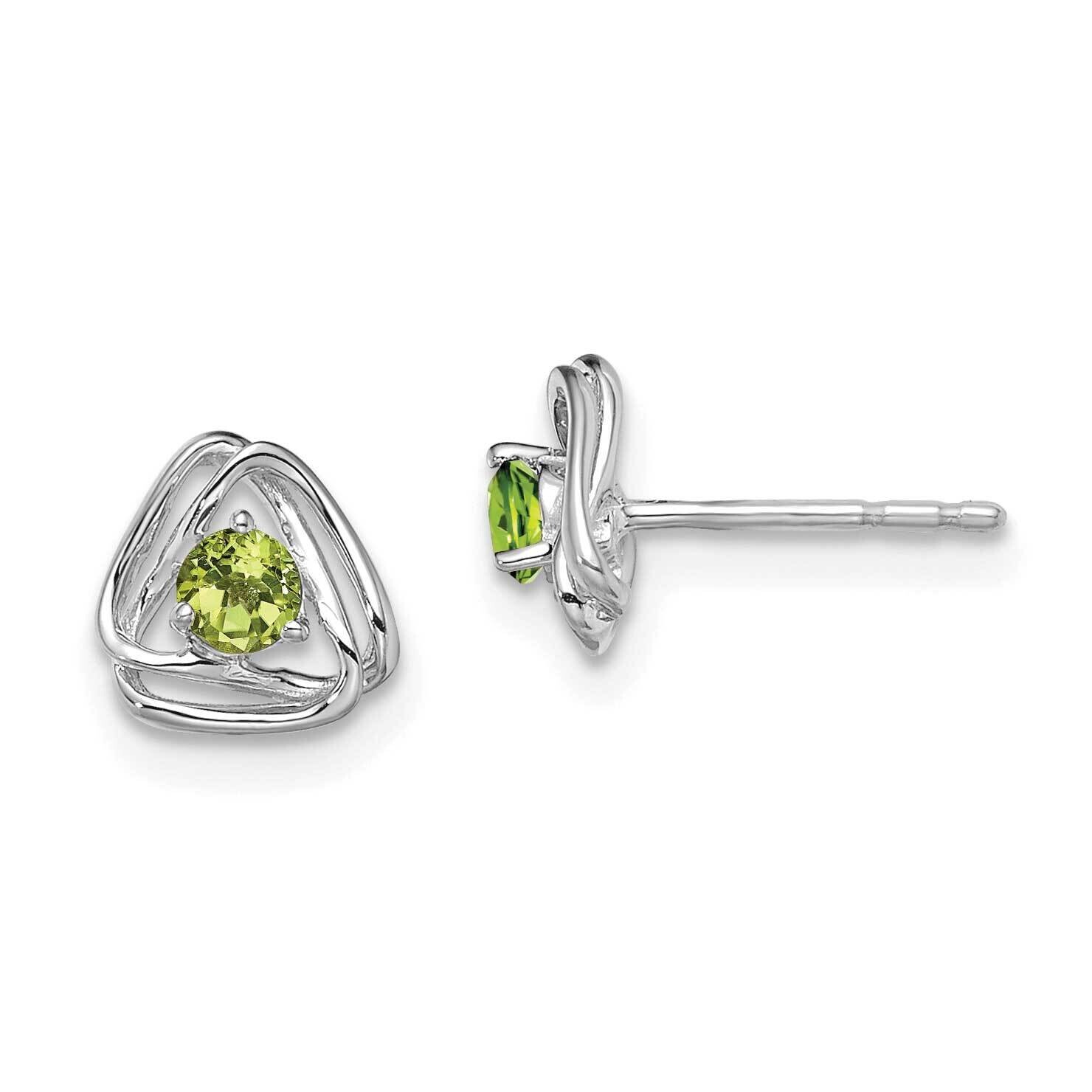 Peridot Post Earrings 14k White Gold EM7395-PE-W, MPN: EM7395-PE-W, 191101401619