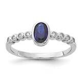 .01Created White Sapphire .56Created Blue Spinel Ring Sterling Silver Rhodium-Plated QR7454, MPN: Q…