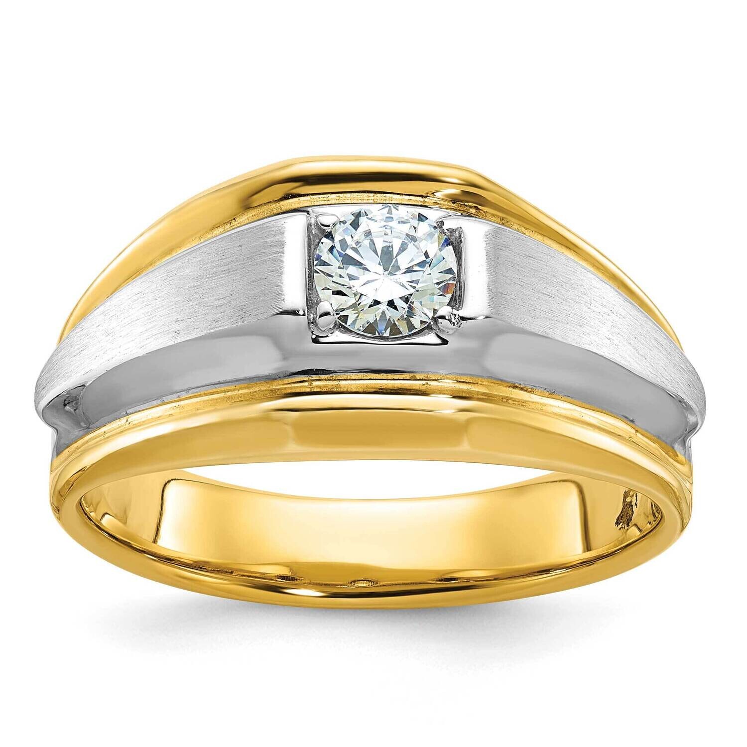 Ibgoodman Men&#39;s Polished Satin Diamond Ring Mounting 14k Two-Tone Gold B63195-4YW by IBGoodman, MPN…