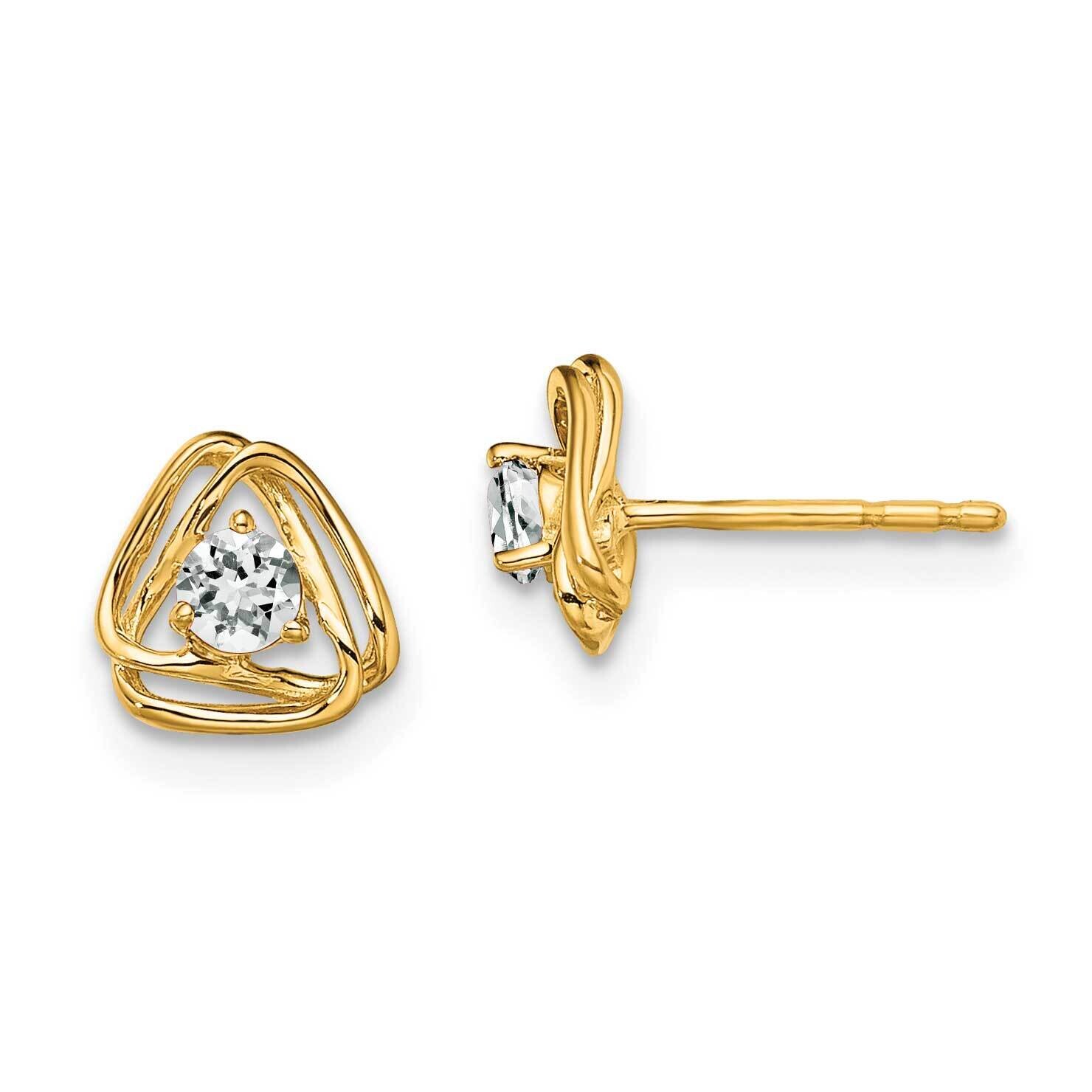 Topaz Post Earrings 14k White Gold EM7395-WT-Y, MPN: EM7395-WT-Y, 191101401541