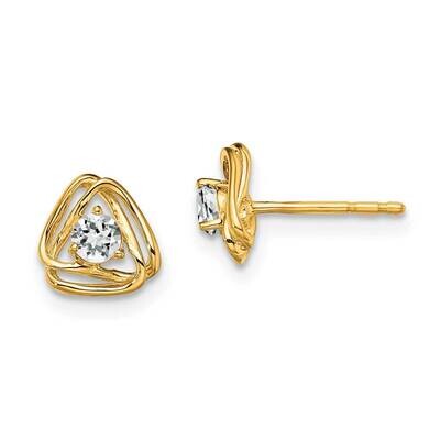 Topaz Post Earrings 14k White Gold EM7395-WT-Y, MPN: EM7395-WT-Y, 191101401541