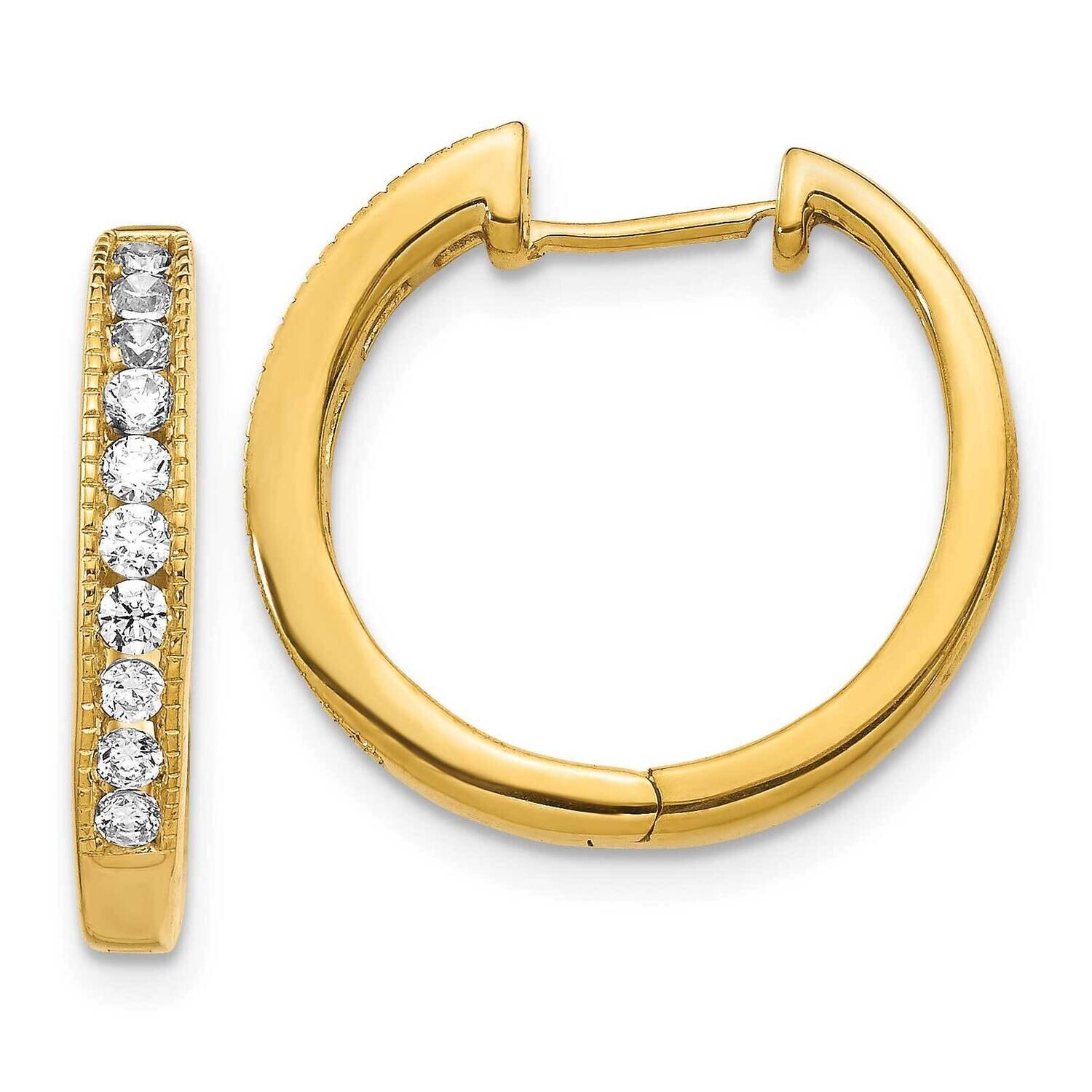 Diamond Hinged Hoop Earrings 10k Gold EM5364-050-1YA, MPN: EM5364-050-1YA,