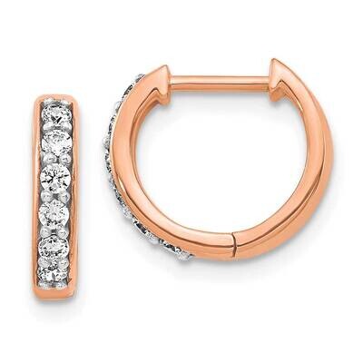 Diamond Hinged Hoop Earrings 14k Rose Gold EM4263-025-RA, MPN: EM4263-025-RA,